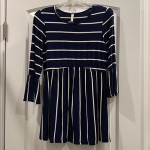 Pinkblush navy/white striped maternity top NWT